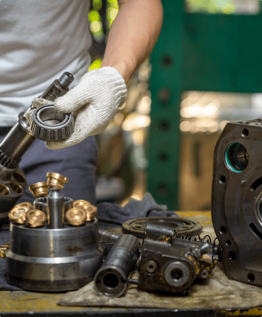 A man working on a machine